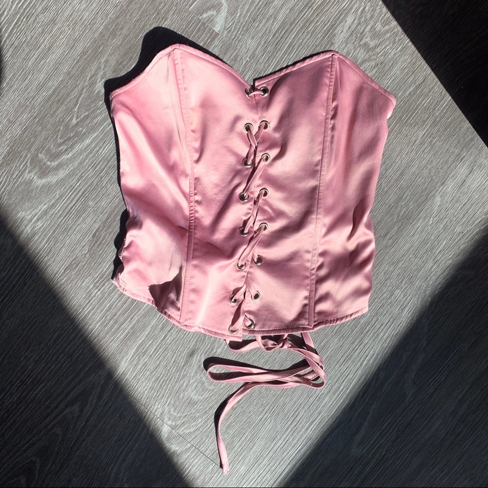 Pink Satin Corset